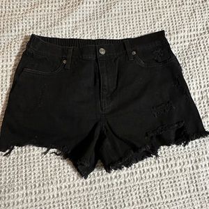 Aerie distressed daydream denim shorts.